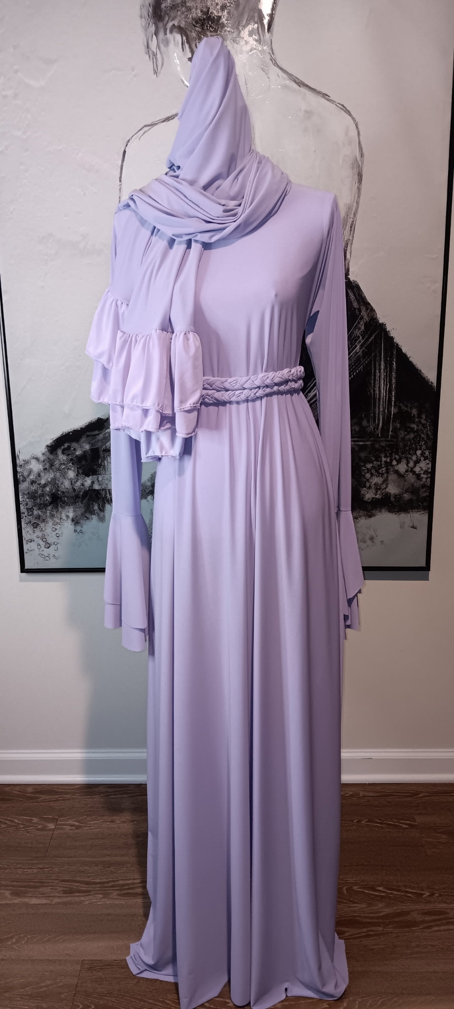 Double Bell w/ Ruffled shayla and braided belt
